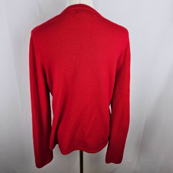 Peck & Peck Womens 2 Ply 100% Cashmere Sweater Large Red Classic - Picture 4 of 7